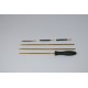 Rifle cleaning kit with three-piece brass cleaning rod