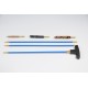 Rifle cleaning kit with three-piece plastic coated steel cleaning rod.