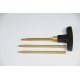 Three-piece brass Ø 5 mm.cleaning rod for pistol or revolver 