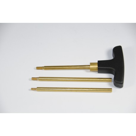 Three-piece brass Ø 5 mm.cleaning rod for pistol or revolver 