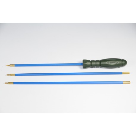  Three-piece plastic coated steel Ø 5 mm.cleaning rod for rifle, revolving ergonomic plastic handle.  