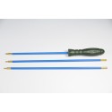  Three-piece plastic coated steel Ø 5 mm.cleaning rod for rifle, revolving ergonomic plastic handle.  