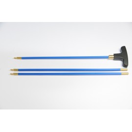 Three-piece Ø 5 mm.plastic coated steel cleaning rod for rifle, revolving ABS handle.