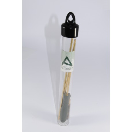 Rifle cleaning kit with three-piece brass cleaning rod,in Transparent plastic tube to hang with sealed bottom to hang