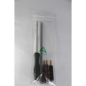 Rifle cleaning kit with three-piece plastic coated steel cleaning rod. 