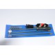 Rifle cleaning kit with three-piece plastic coated steel cleaning rod