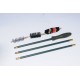 Rifle cleaning kit with three-piece plastic coated steel cleaning rod